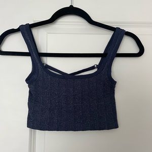 UO dark blue sparkly cropped tank top